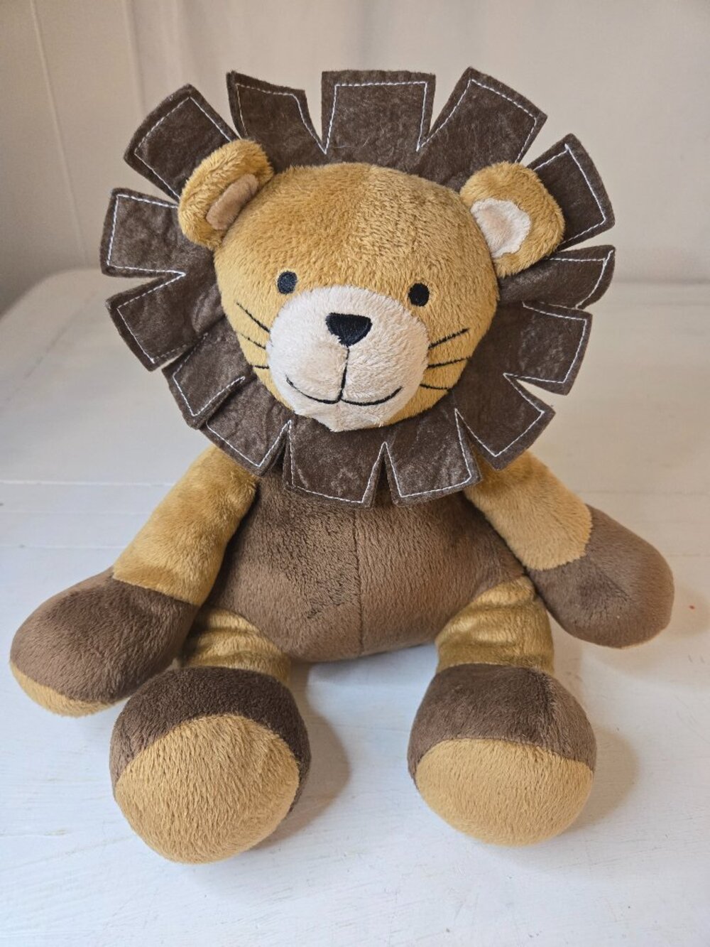 Lambs & Ivy Safari Lion Plush Felt Mane Stuffed Animal 12 inch Gold and Brown